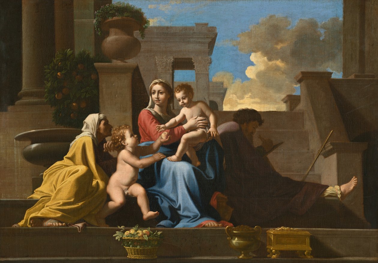 De Heilige Familie op de Trappen, 1648 door Unbekannt