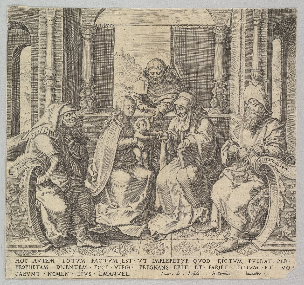 De Heilige Familie, Maagd en Kind met Jozef, Anna en Twee Mannelijke Heiligen kopie.n.d. door Unbekannt