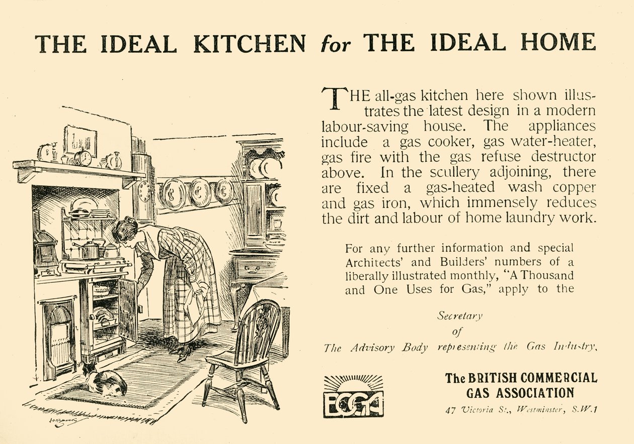 De ideale keuken voor het ideale huis - The British Commercial Gas Association, 1920 door Unbekannt