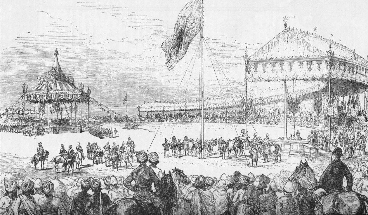 Het Keizerlijk Durbar in Delhi, India, op 1 januari 1877 1908 door Unbekannt