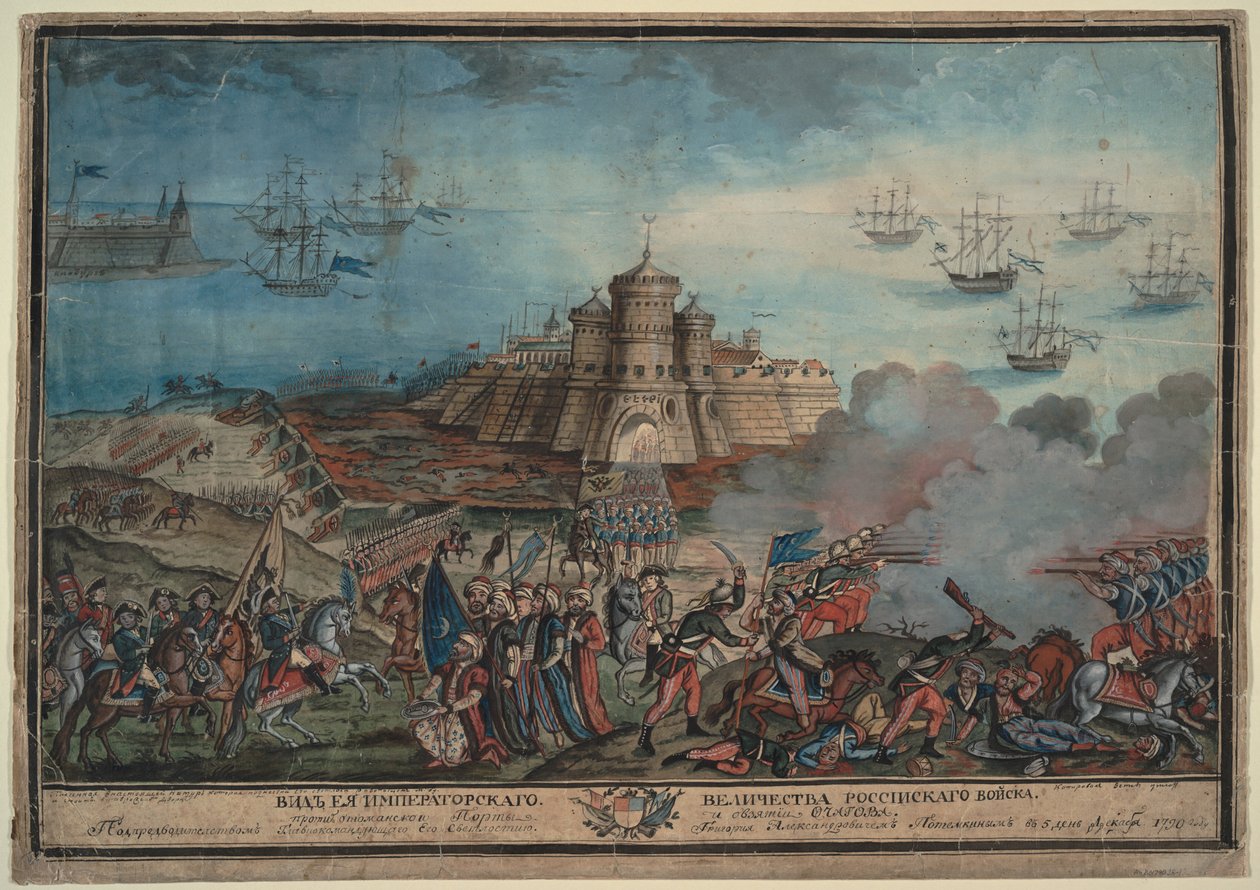 Het keizerlijke Russische leger voor de Turkse haven Ochakov, 1790 door Unbekannt