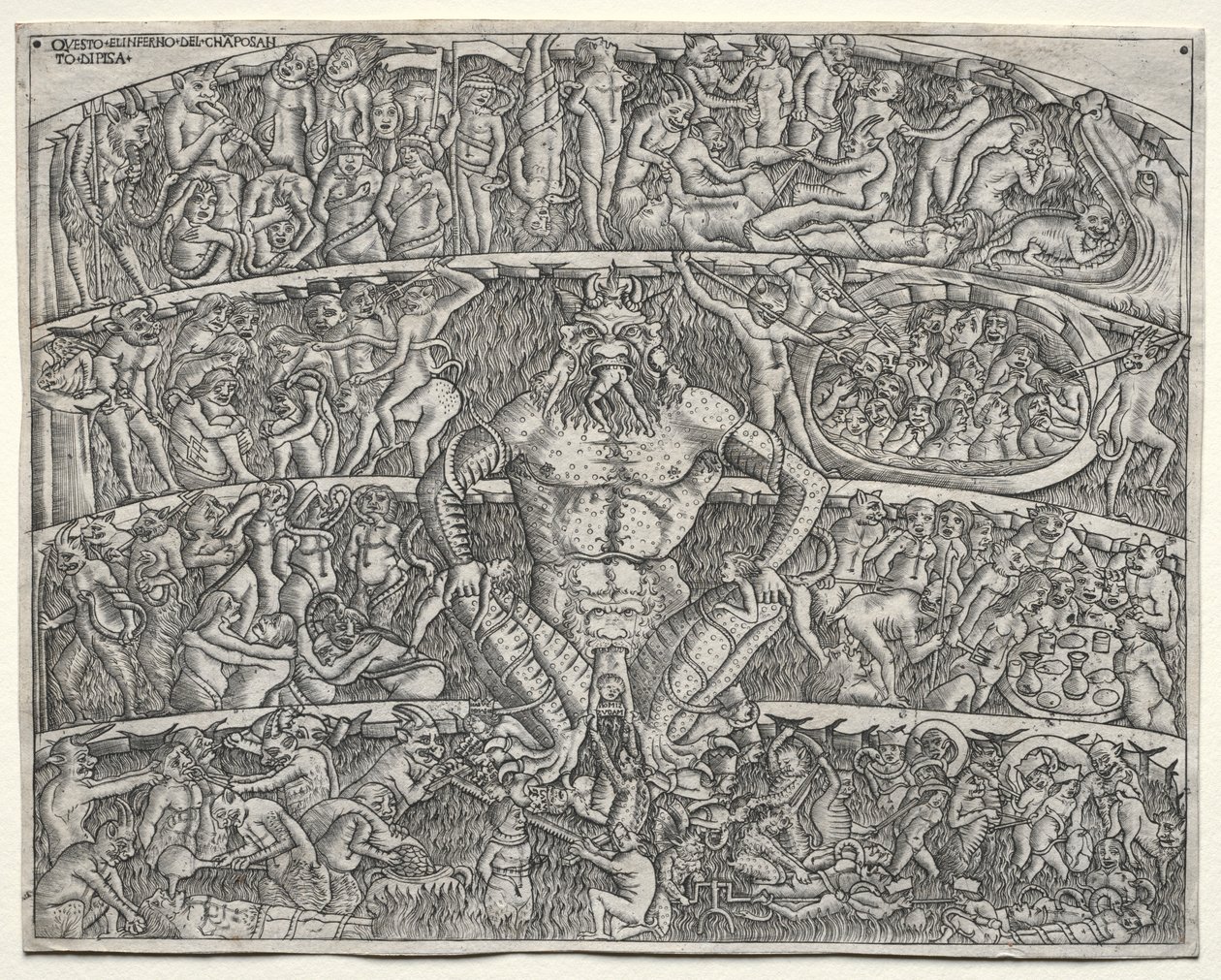 De hel volgens Dante, naar de fresco in het Campo Santo in Pisa door Unbekannt