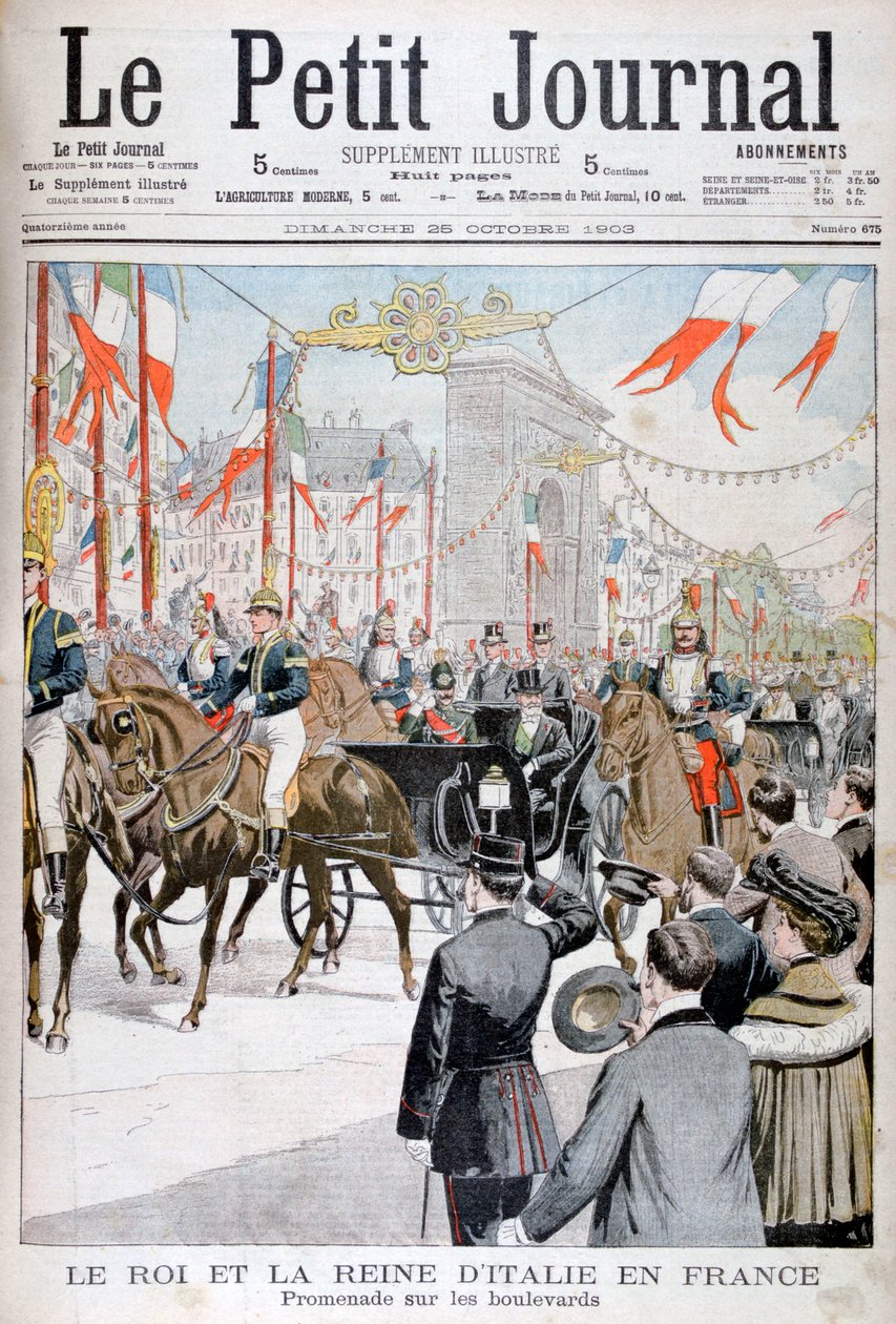 De Koning en Koningin van Italië in Frankrijk, 1903 door Unbekannt