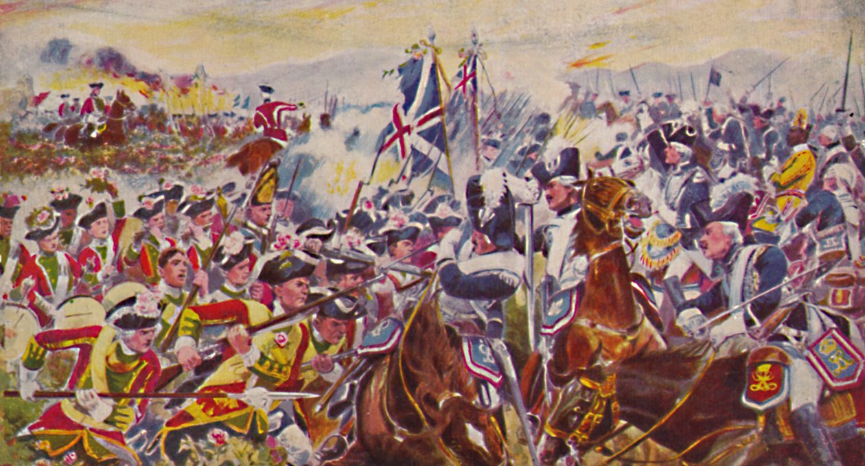 The Kings Own Yorkshire Light Infantry. De slag in de rozenvelden bij Minden, 1759, 1939 door Unbekannt