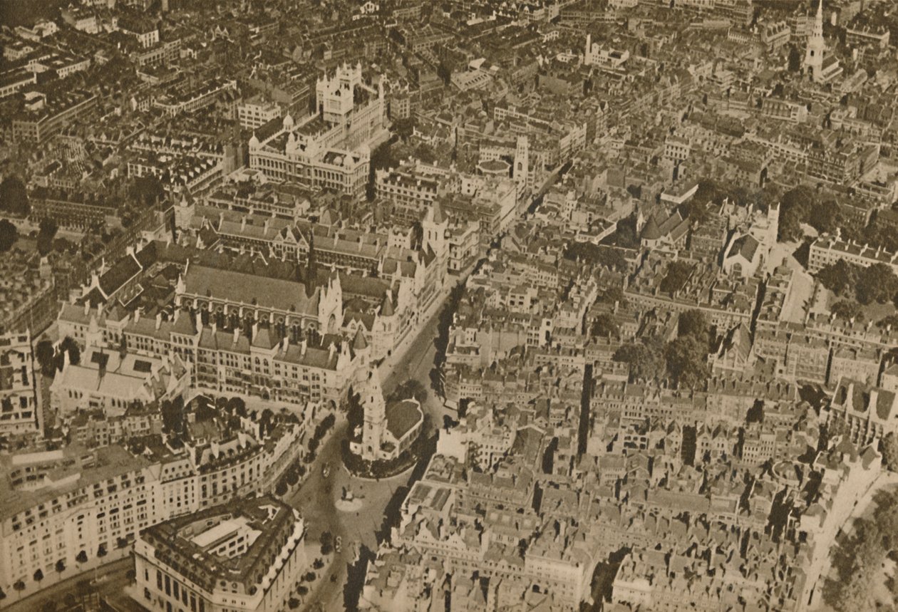 Het hol van de wet zoals weinig Londenaren het ooit zien: De Tempel en de Gerechtsgebouwen, ca. 1935 door Unbekannt