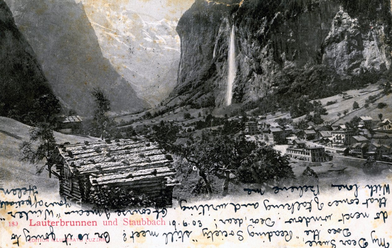 De Lauterbrunnen-vallei, Berner Oberland, Zwitserland, 1903 door Unbekannt