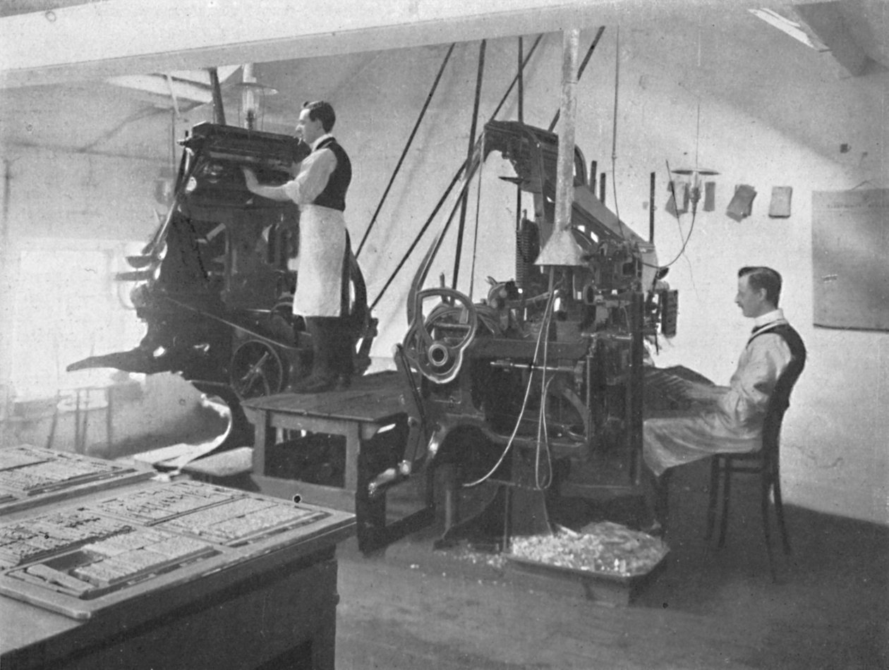 De Linotypes, 1916 door Unbekannt