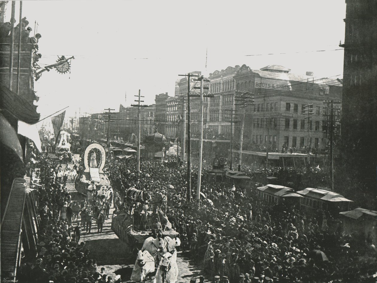 De Mardi Gras parade in Canal Street, New Orleans, VS, 1895 door Unbekannt