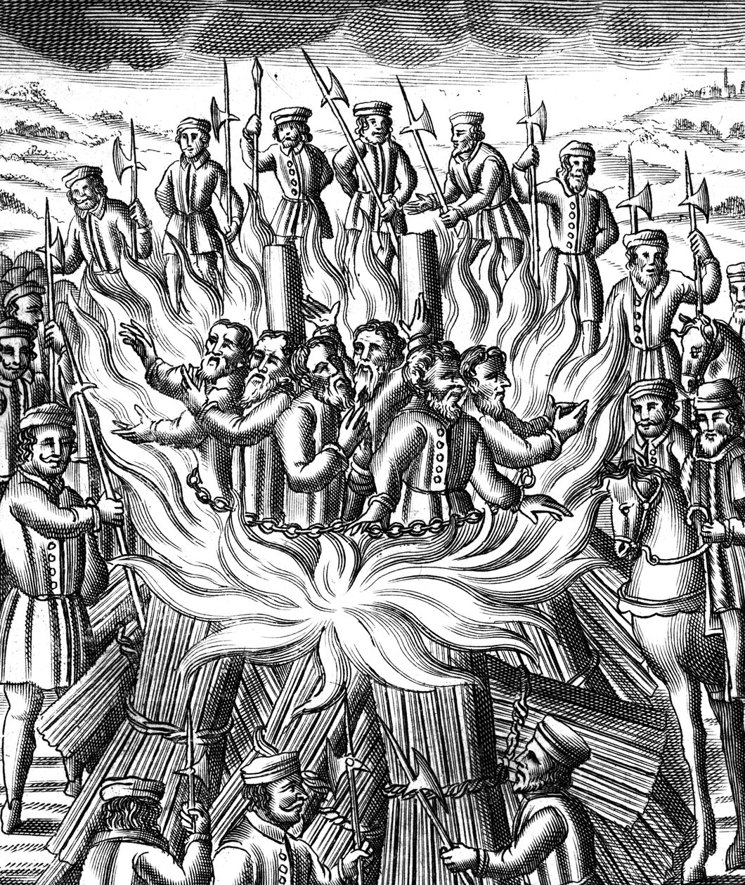 Het martelaarschap van zes mannen in Brainford, 1558 door Unbekannt