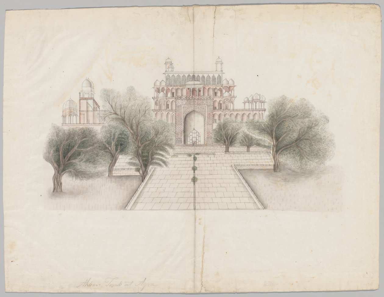 Het mausoleum van Akbar in Secundrabad, begin 19e eeuw door Unbekannt