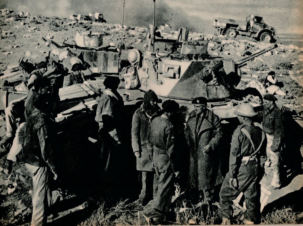 De ontmoeting bij El Duda. Op 26 november nam het garnizoen van Tobruk El Duda in, 1941-1944 door Unbekannt