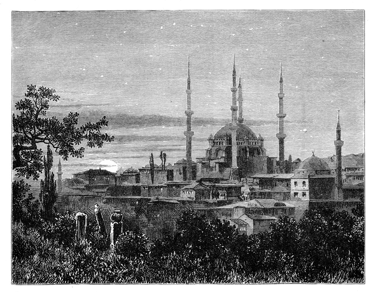 De moskee van Selim II in Adrianopel, Turkije, ca. 1888 door Unbekannt