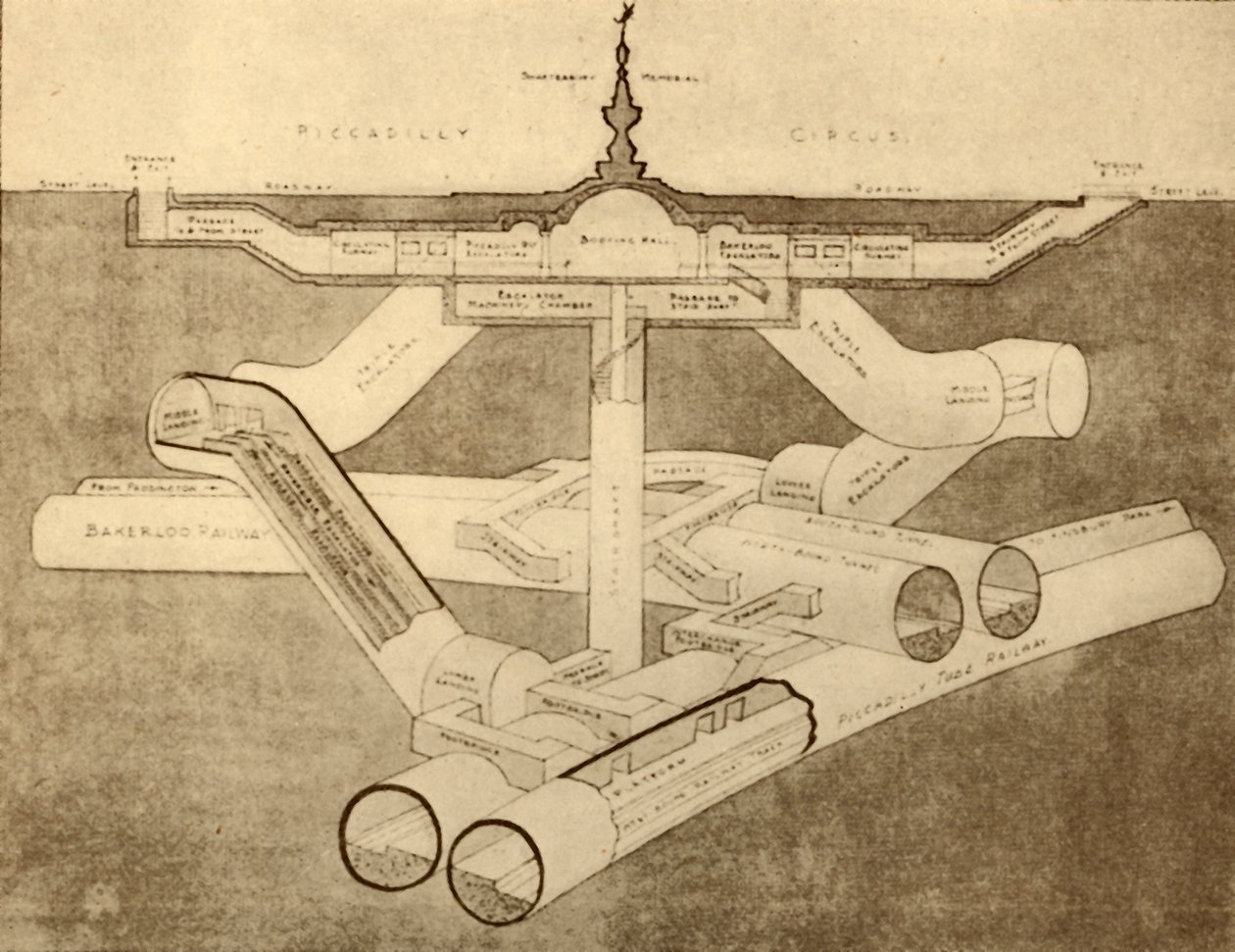 Het nieuwe Piccadilly Circus metrostation, 1930 door Unbekannt