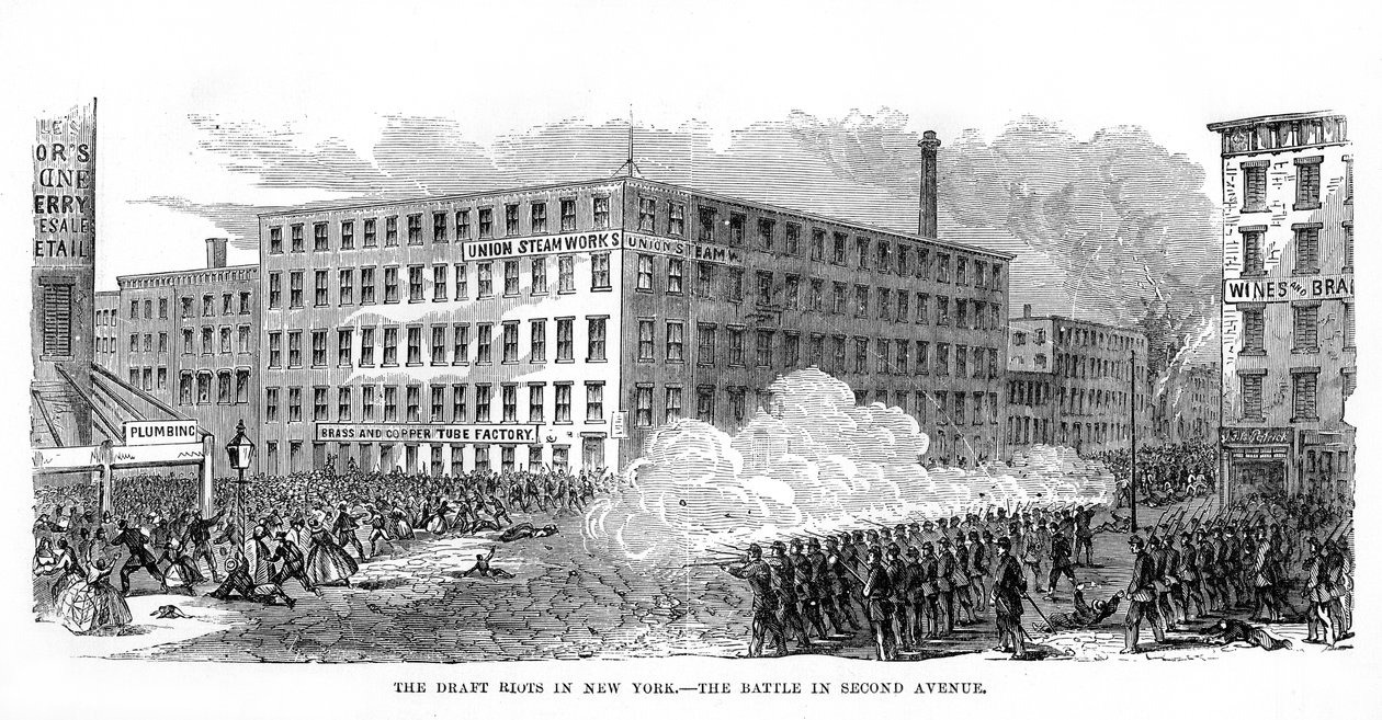 De New York Draft Riots, Second Avenue, New York City, 13-16 juli 1863, 1872 door Unbekannt