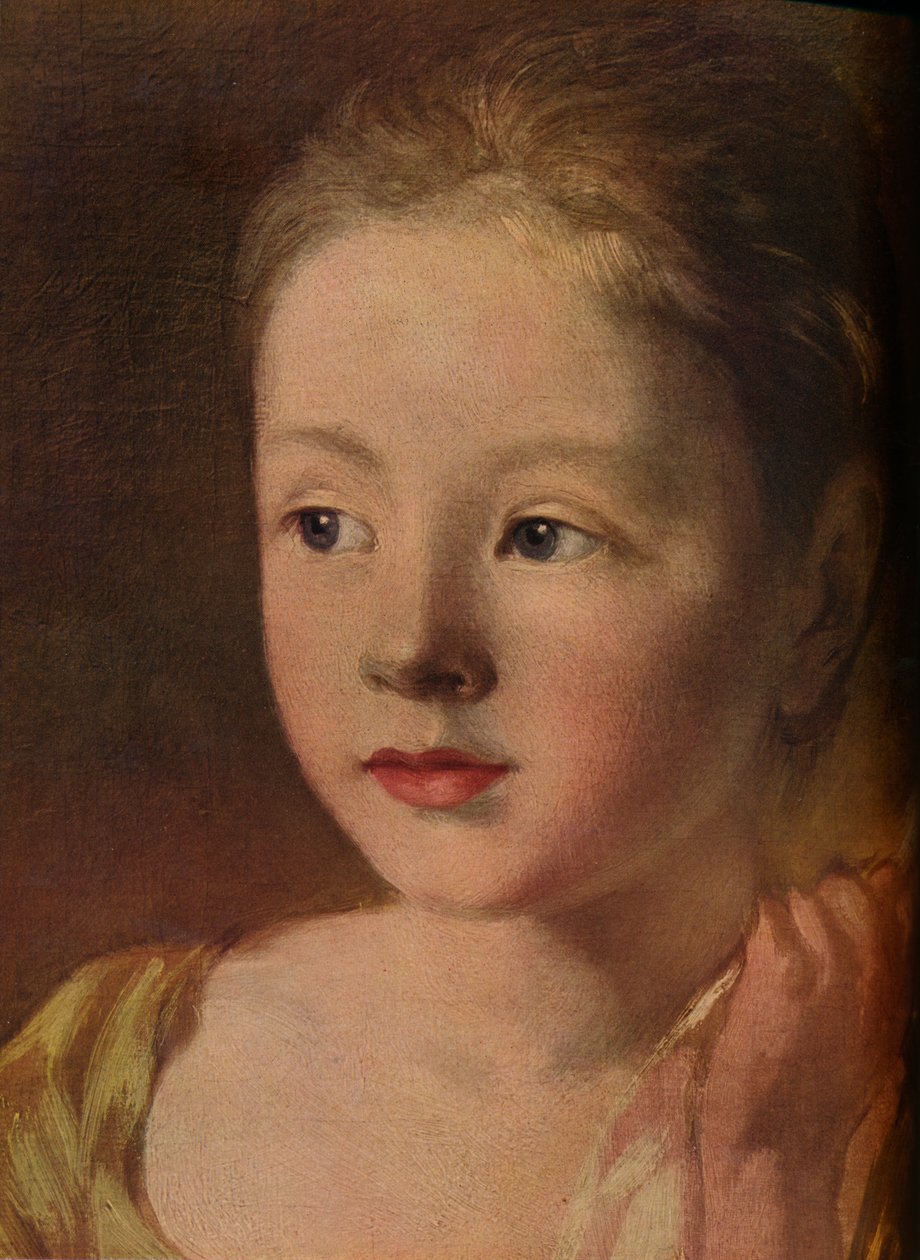De dochters van de schilder achtervolgen een vlinder (detail) door Unbekannt