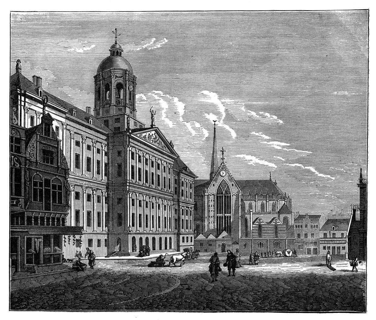 Het Koninklijk Paleis, Amsterdam, ca. 1890 door Unbekannt