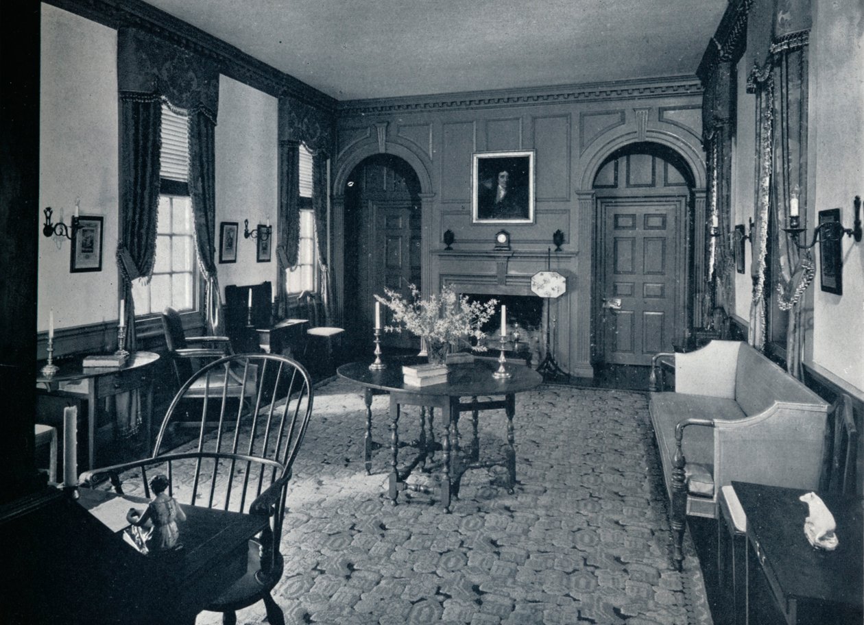 De salon van de Raleigh Tavern, ca. 1938 door Unbekannt