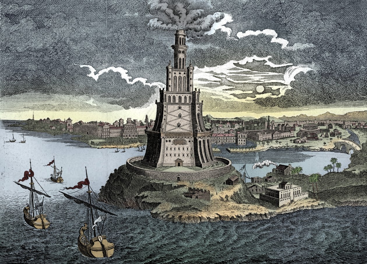 De Pharos van Alexandrië door Unbekannt