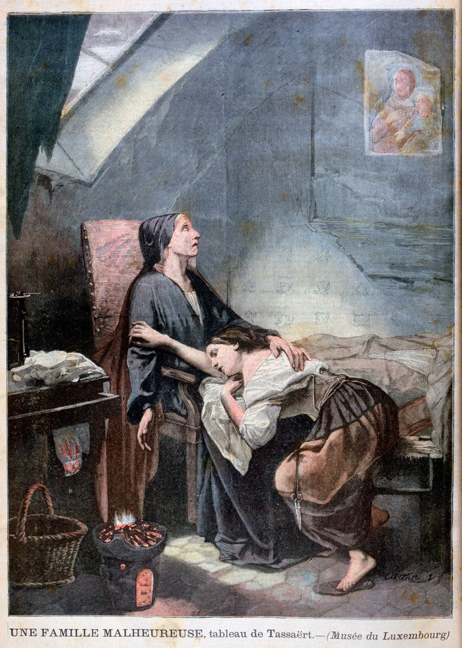De Verarmde Familie, of De Zelfmoord, 1849, 1897 door Unbekannt