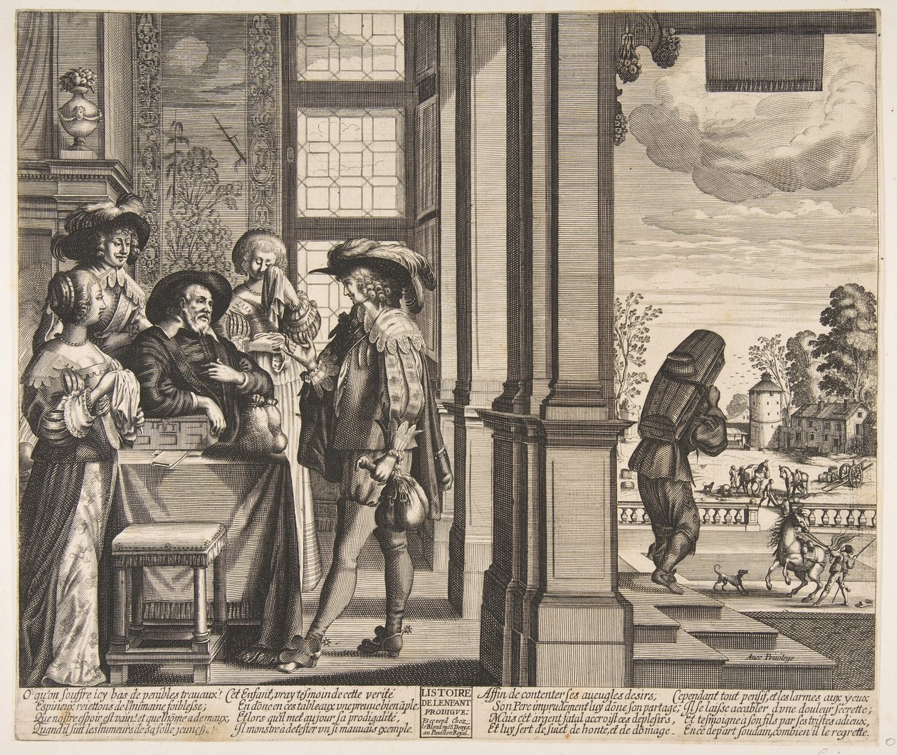 De Verloren Zoon Verlaat het Huis, ca. 1636 door Unbekannt