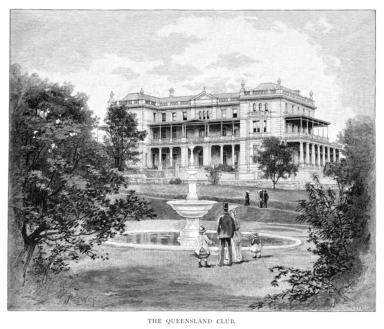 De Queensland Club, Australië, 1886 door Unbekannt
