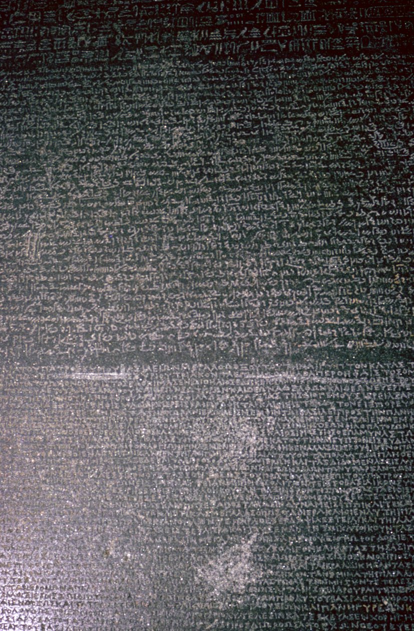 De Steen van Rosetta, Egyptisch, Ptolemaeïsche periode, 196 v.Chr. door Unbekannt