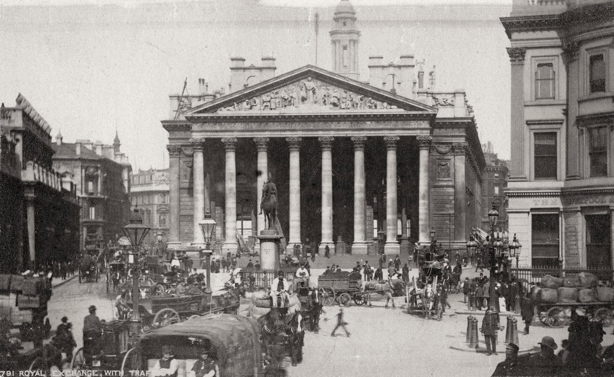 De Royal Exchange, Londen, eind 19e of begin 20e eeuw door Unbekannt