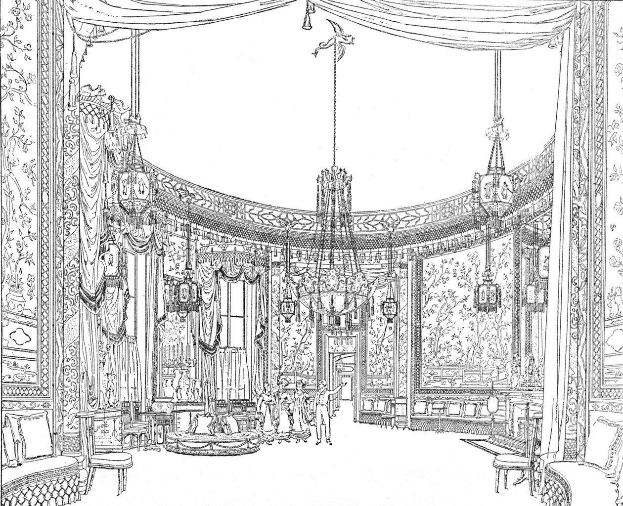 De salon, circa 1820. Uit Nashs Illustraties, 1939 door Unbekannt
