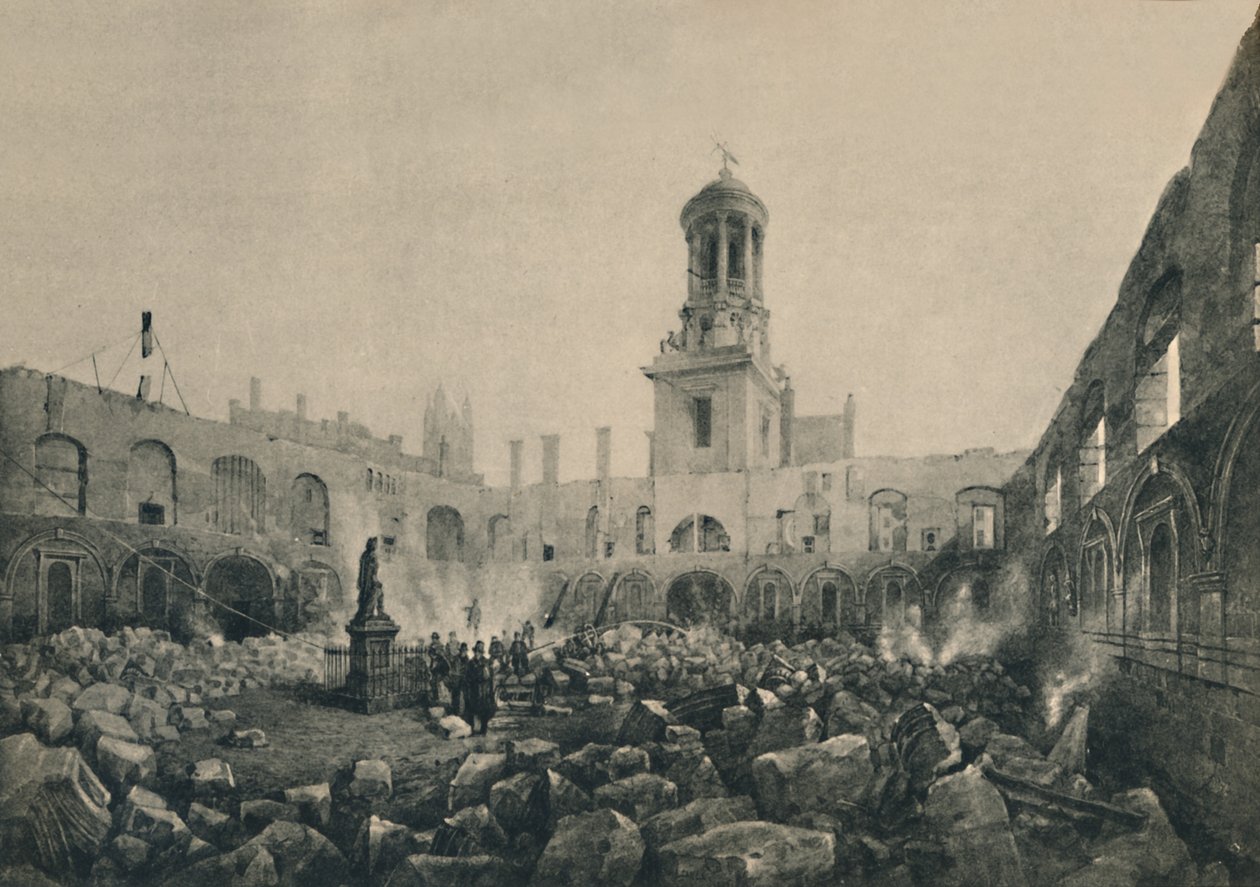 De tweede Royal Exchange na de brand in 1838, 1928 door Unbekannt