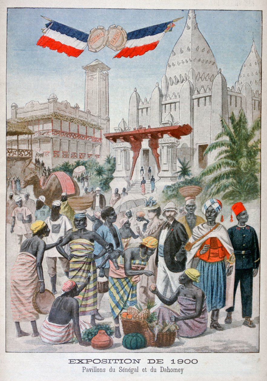 Het Senegalese paviljoen op de Wereldtentoonstelling van 1900, Parijs, 1900 door Unbekannt