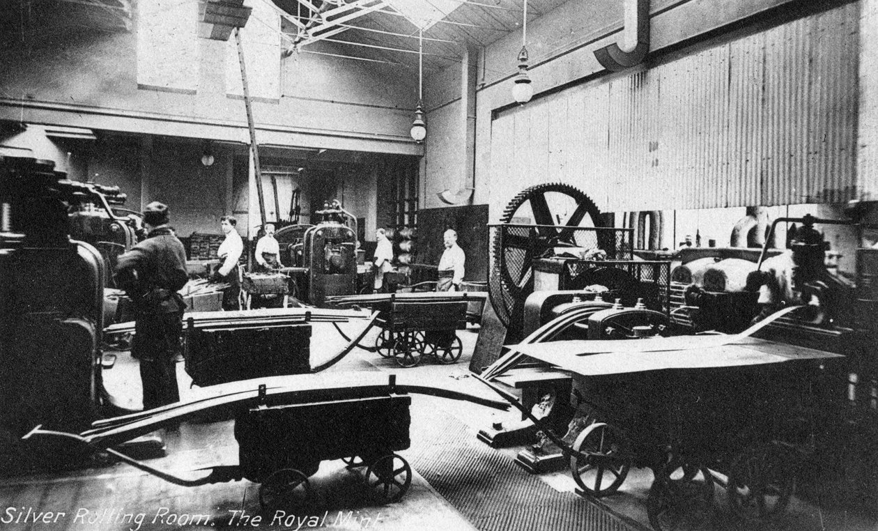 De Zilverrolkamer, de Koninklijke Munt, Tower Hill, Londen, begin 20e eeuw door Unbekannt