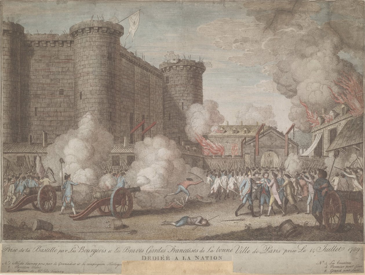 De bestorming van de Bastille op 14 juli 1789, 1789 door Unbekannt
