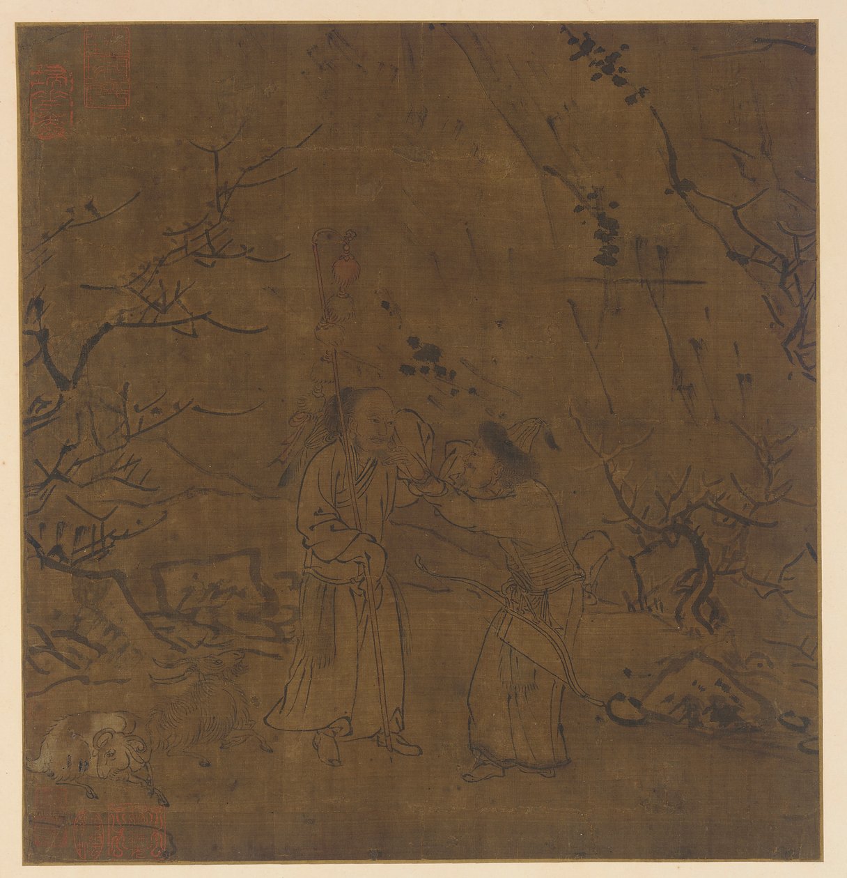 Het Tranenrijke Afscheid van Su Wu en Li Ling, Ming-dynastie, 1368-1644 door Unbekannt