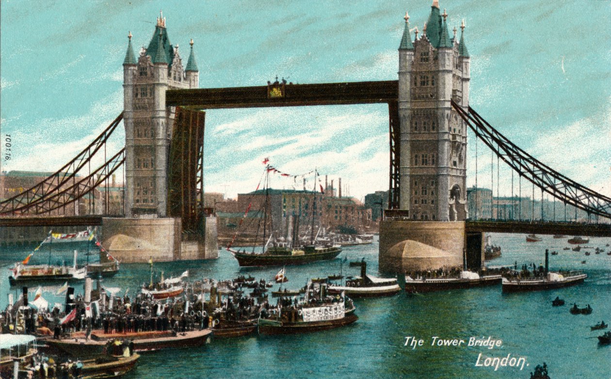 De Tower Bridge, Londen, ca. 1910 door Unbekannt