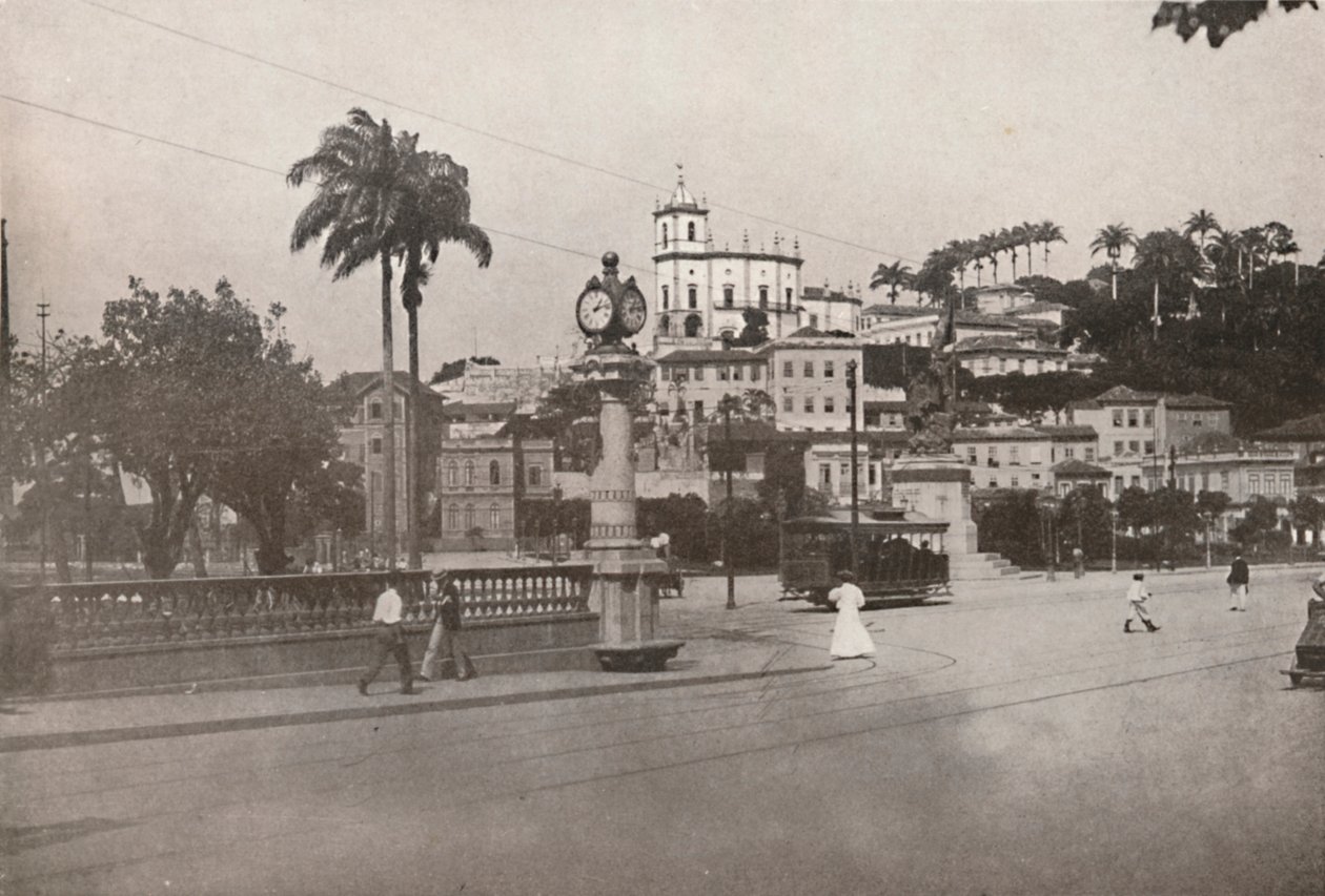 De Tram die de Praca da Gloria passeert, 1914 door Unbekannt