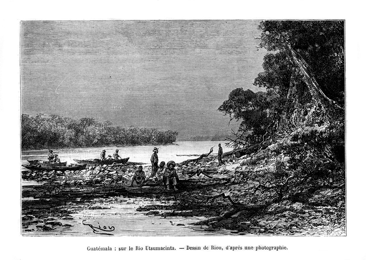 De Usumacinta-rivier, zuidoostelijk Mexico en noordwestelijk Guatemala, 19e eeuw door Unbekannt