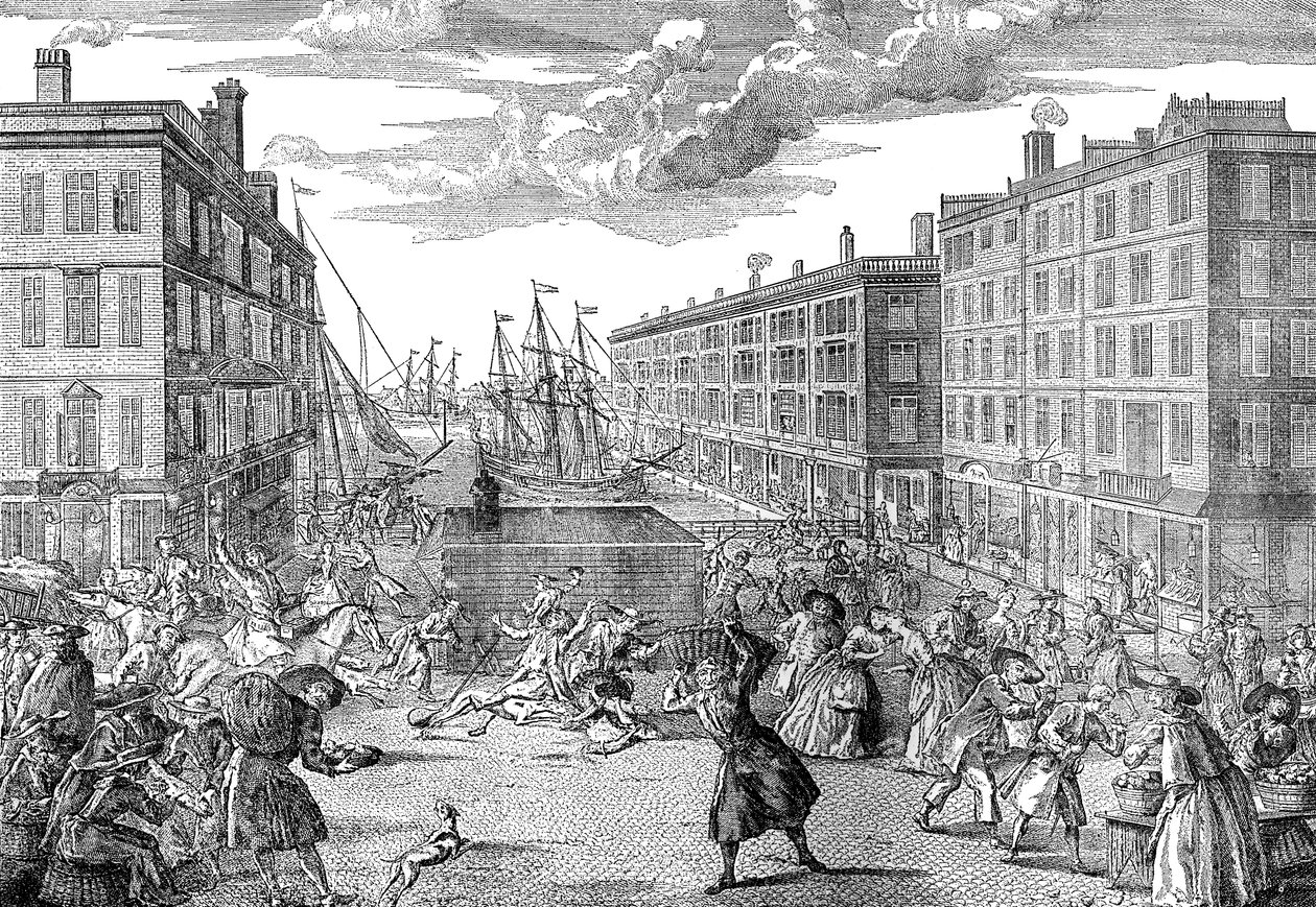 Het Uitzicht en de Humor van Billingsgate, 1736 door Unbekannt