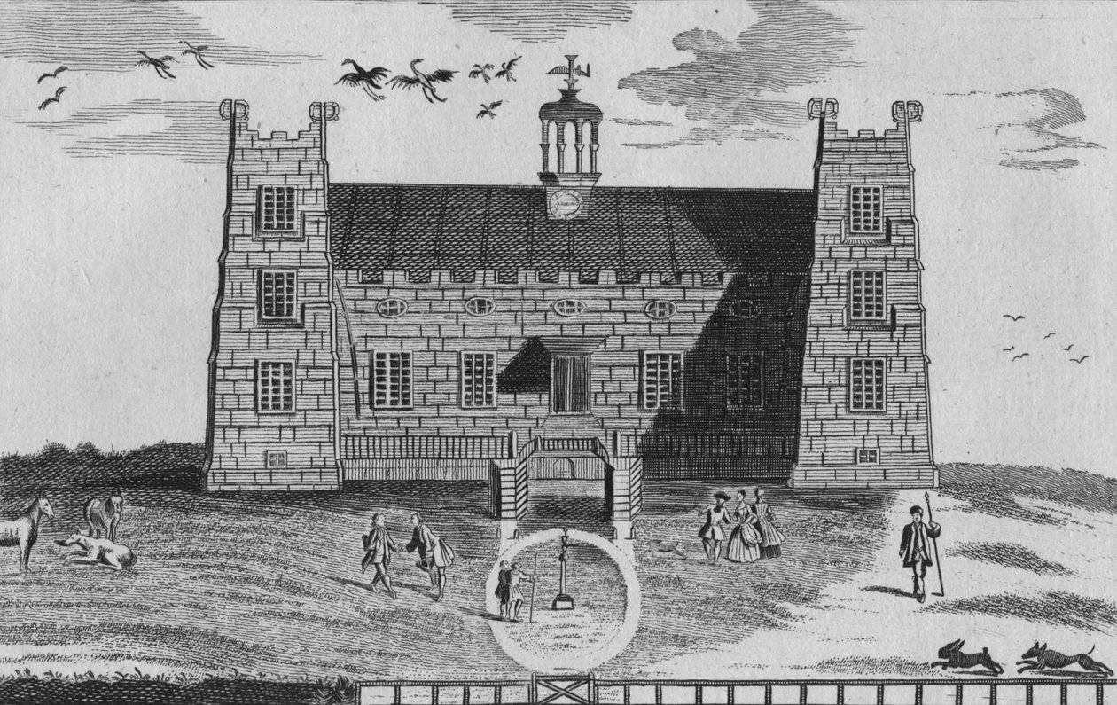 Het westelijke uitzicht van Lumley-Castle, ca. 1767 door Unbekannt