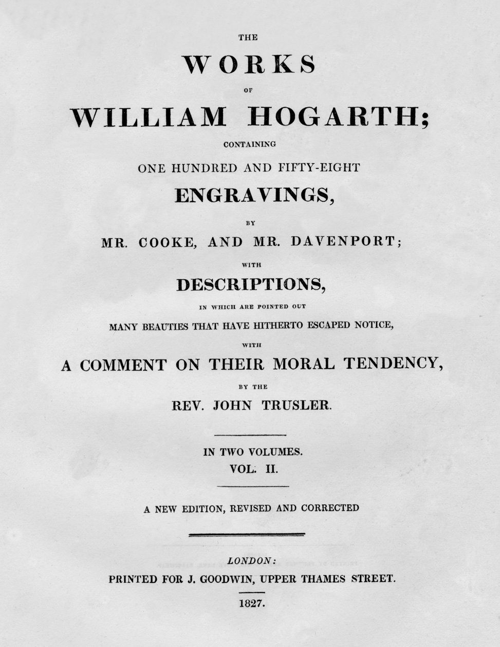 De werken van William Hogarth, Vol II, 1827 door Unbekannt
