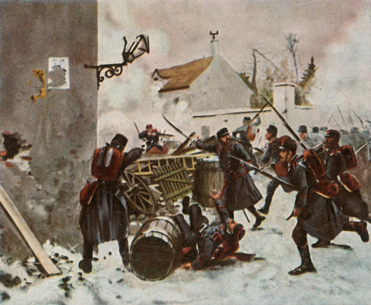 De Württemberg Divisie bij Champigny, 2 december 1870 door Unbekannt