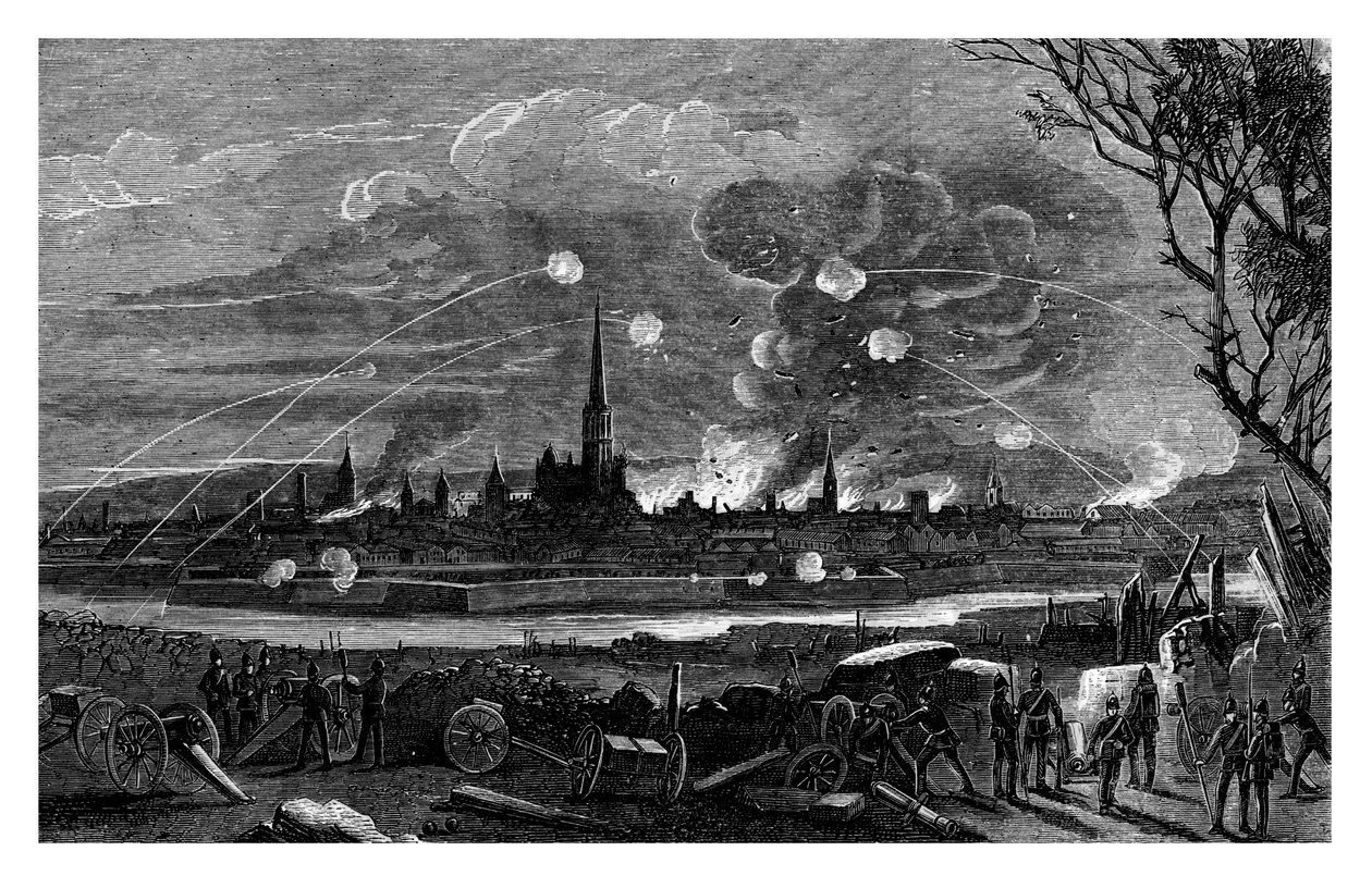 Het bombardement van Straatsburg, Frankrijk, 1875 door Unbekannt