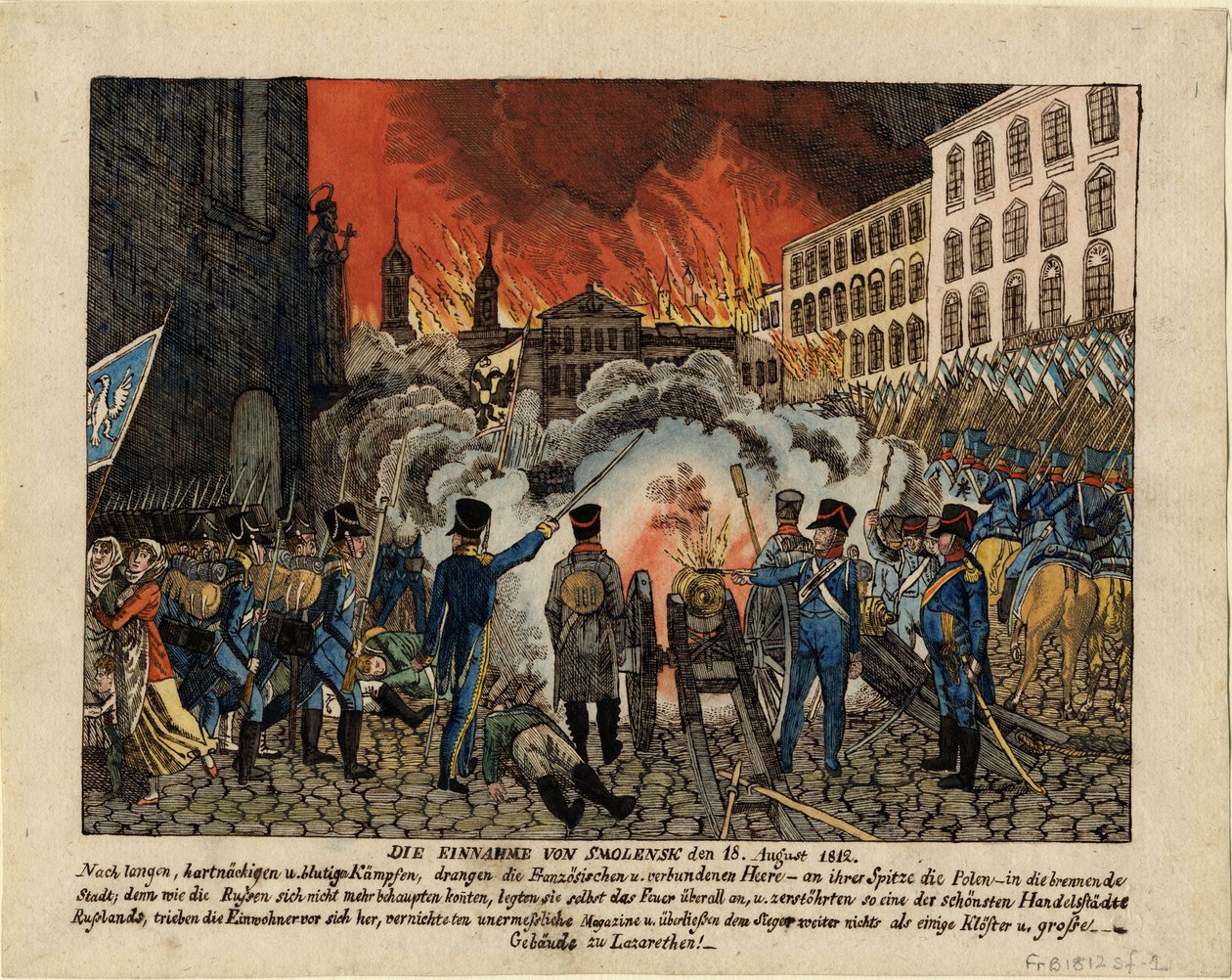 De verovering van Smolensk op 18 augustus 1812 door Unbekannt