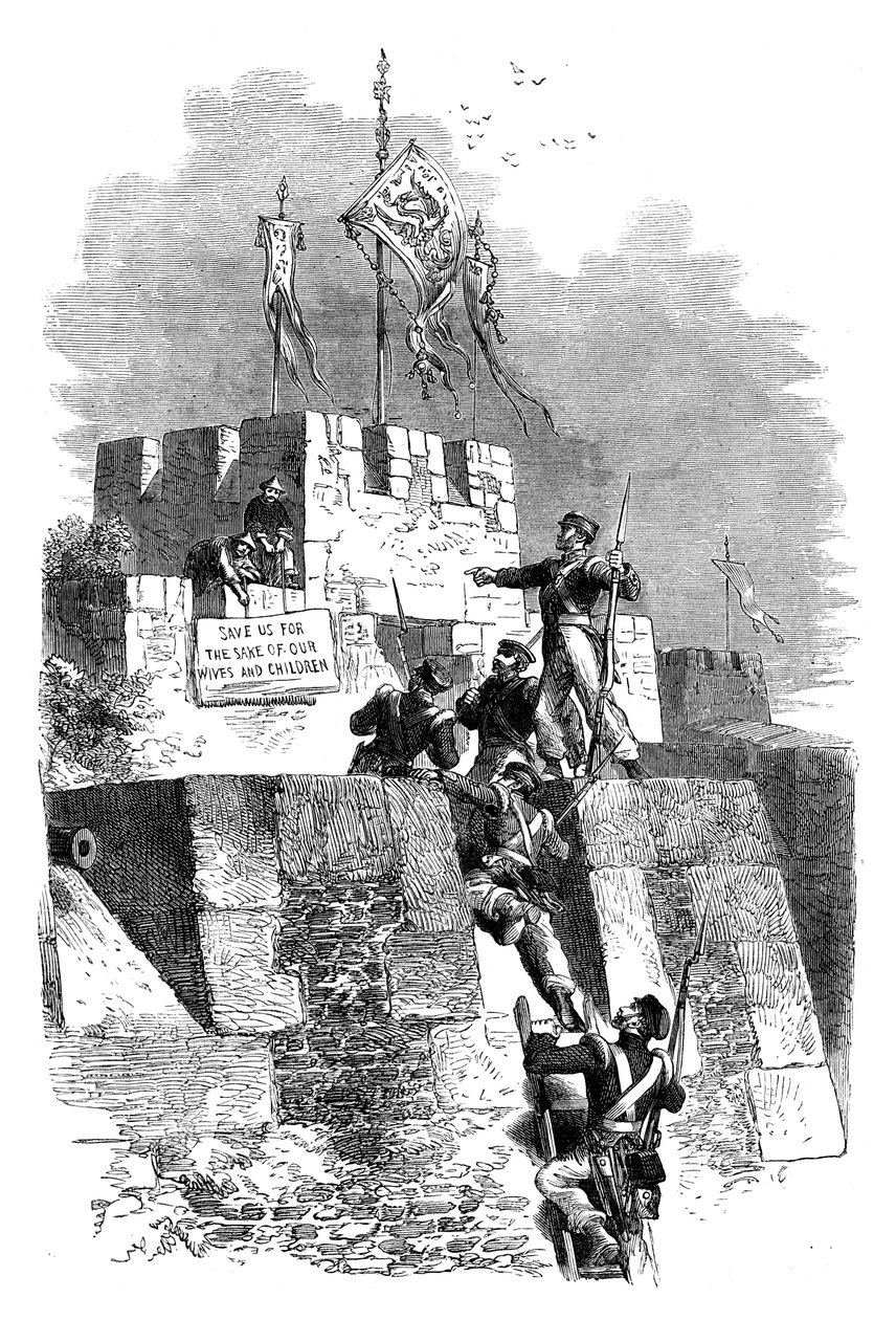 De verovering van Ting-Hae, China, 1841 door Unbekannt