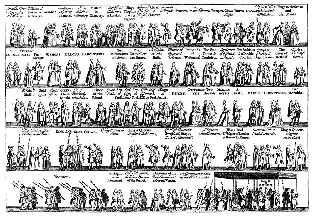 De kroningsprocessie van George II, 1727 ca. 1905 door Unbekannt
