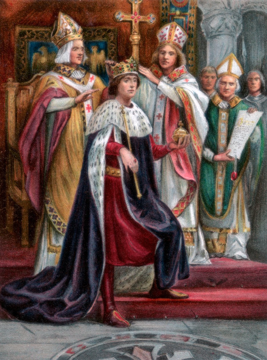 De kroning van Edward I, Westminster, 19 augustus 1274, 1902 door Unbekannt