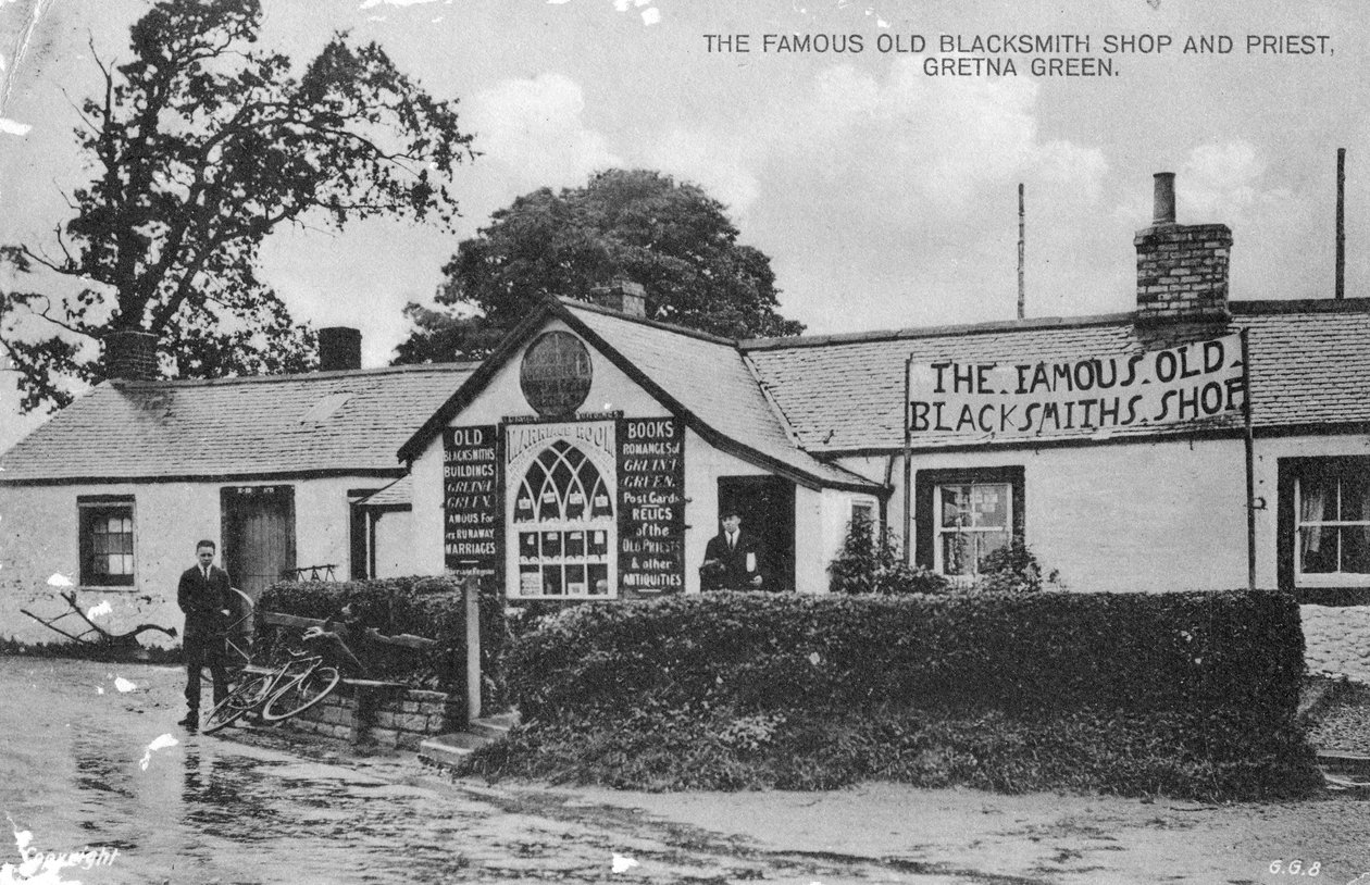 De beroemde oude smederij, Gretna Green, Dumfriesshire, Schotland, 20e eeuw door Unbekannt