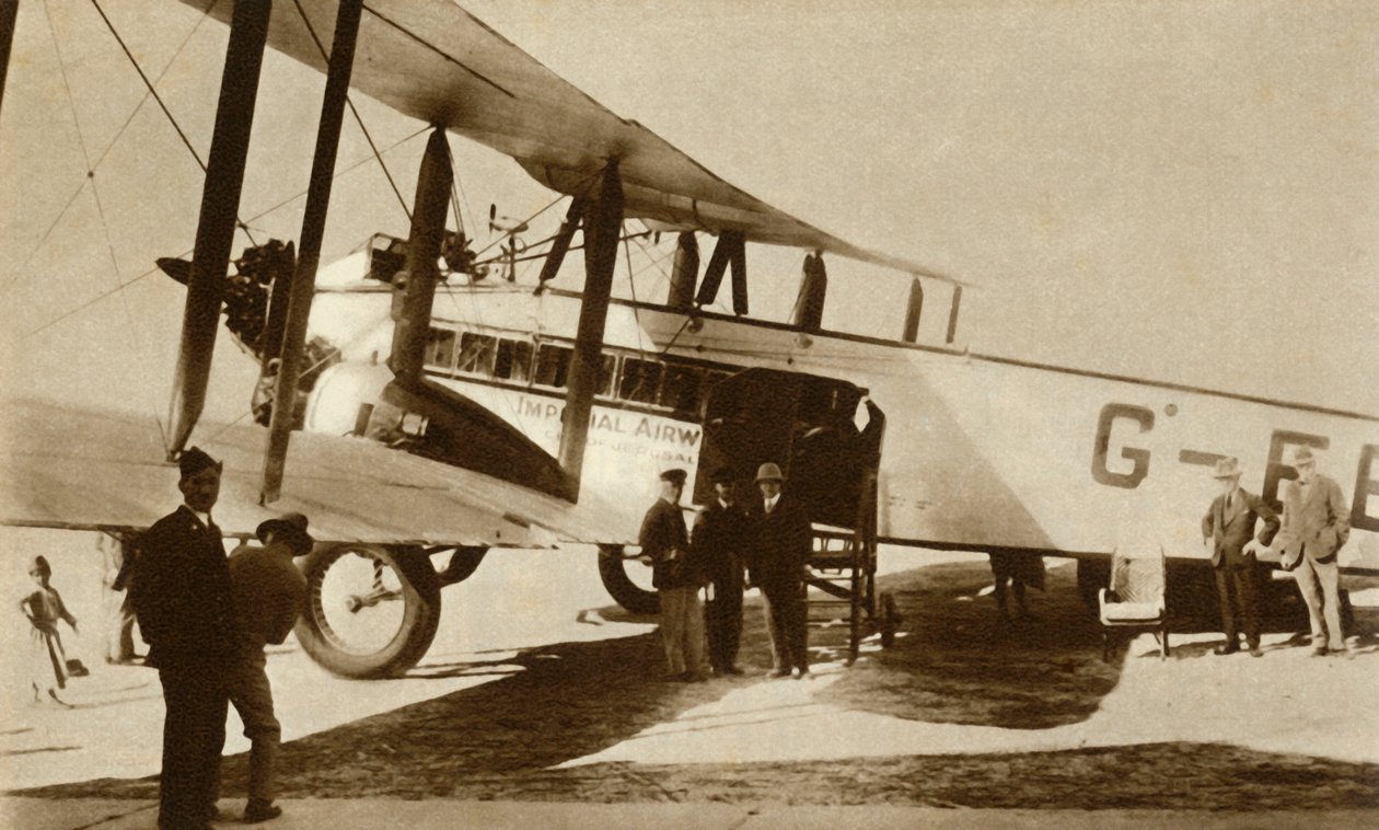De eerste Indiase luchtpost arriveert op Croydon Airport, Zuid-Londen, 1929 door Unbekannt
