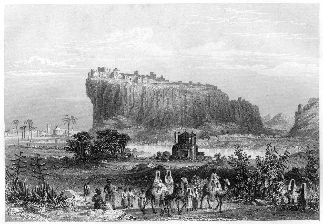 Het heuvel fort van Gwalior, India, ca. 1860 door Unbekannt
