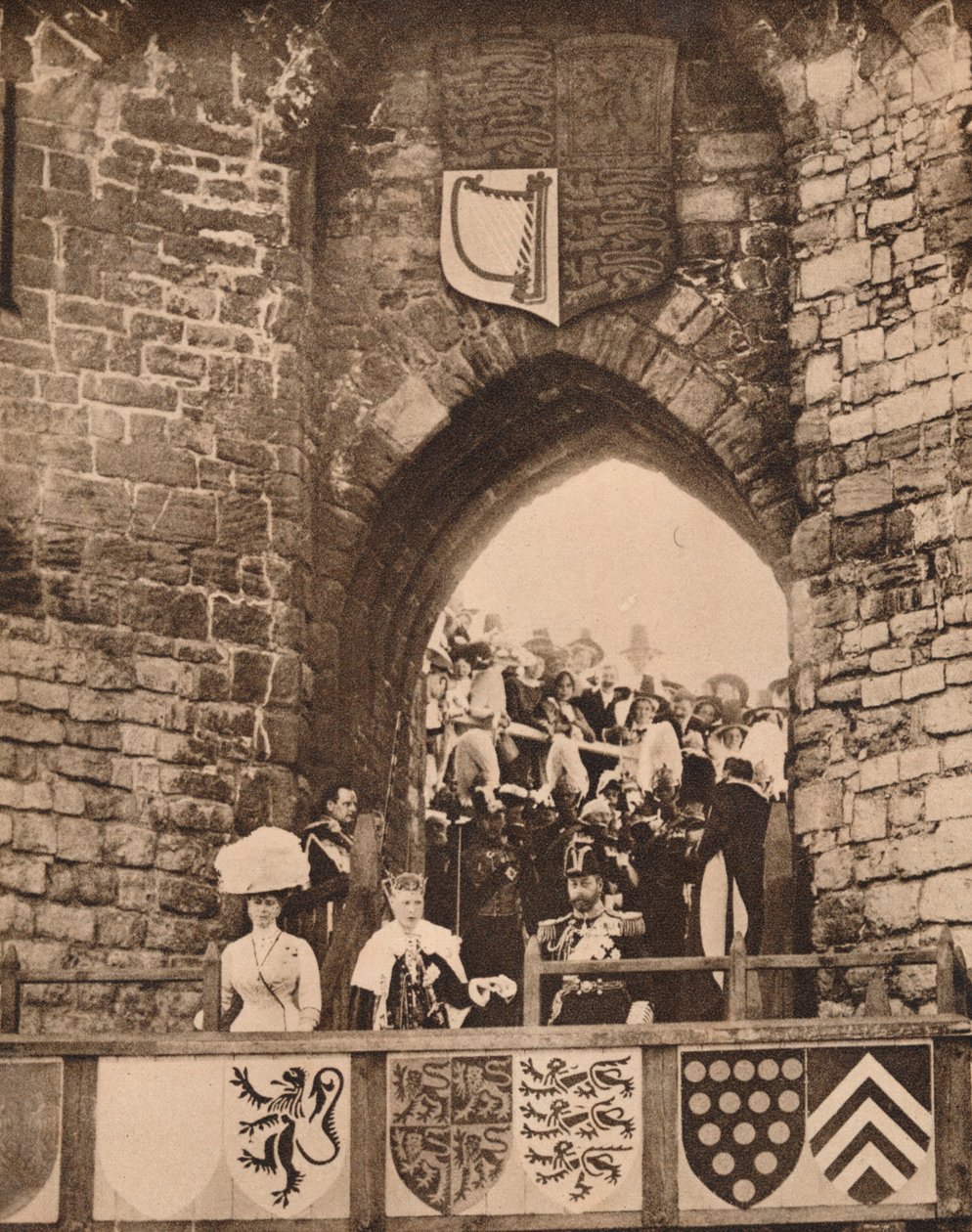 De investituur van de Prins van Wales in Caernarvon Castle door Unbekannt