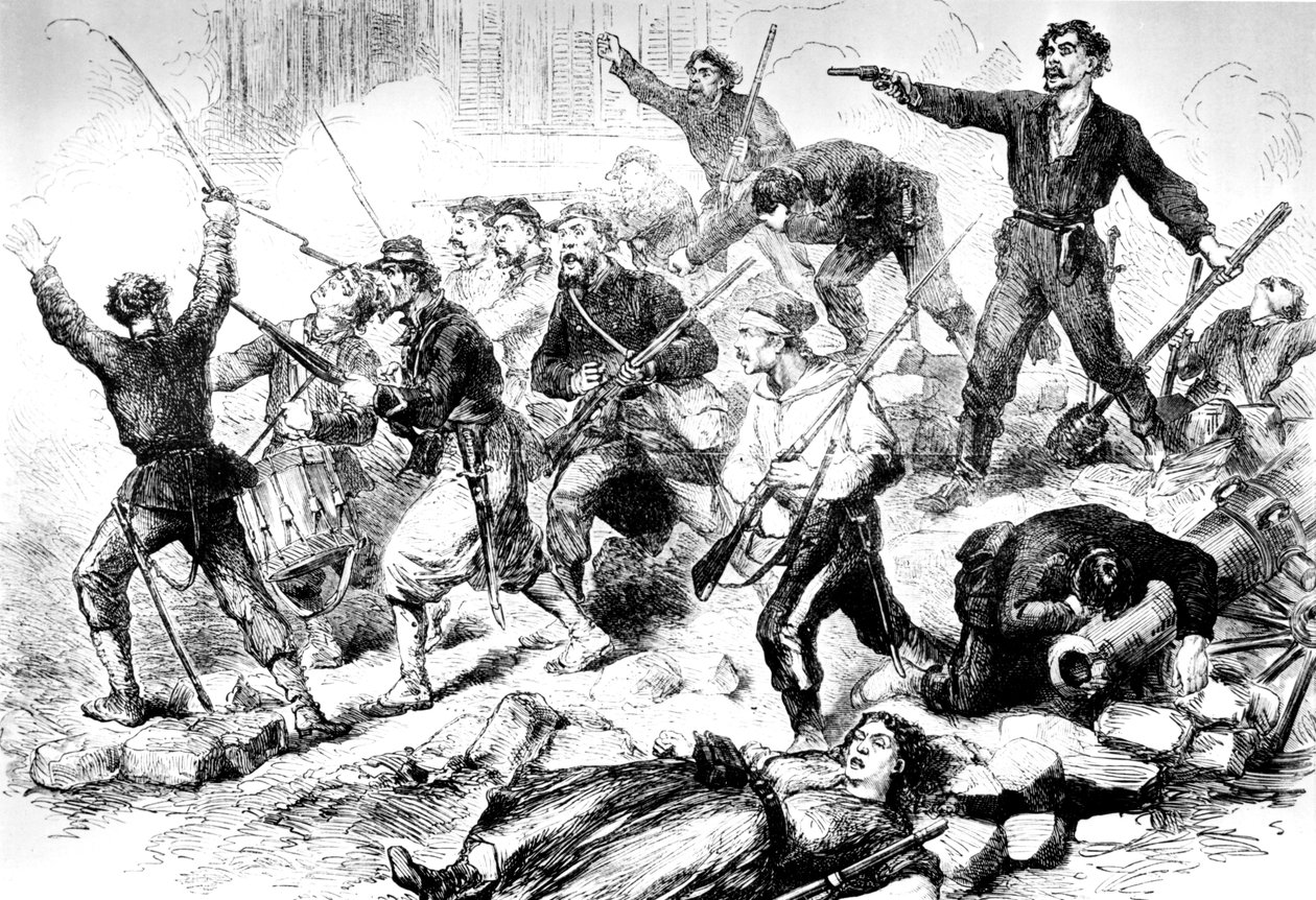 De laatste slag van de Communards mei 1871, Parijse Commune door Unbekannt